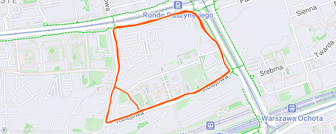 Map of the activity, Evening Run