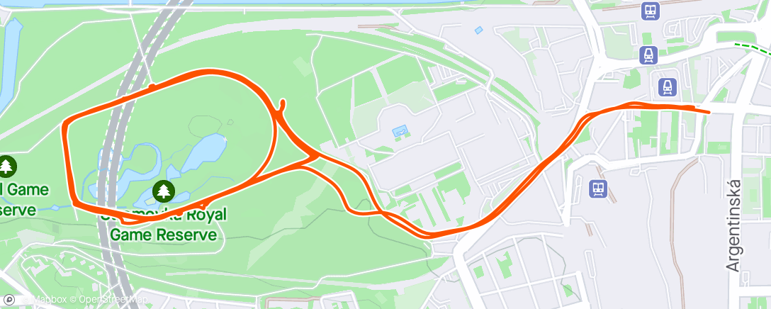 Map of the activity, Dlouha asfaltova mile