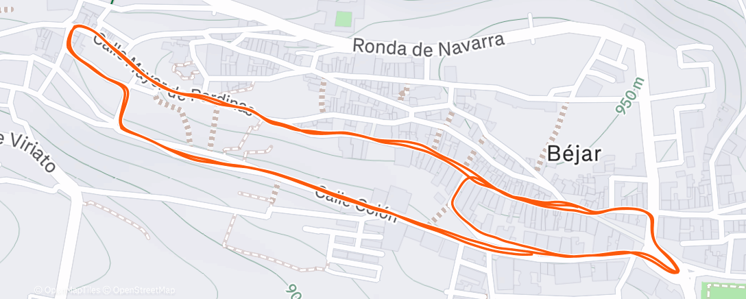 Map of the activity, Carrera de tarde