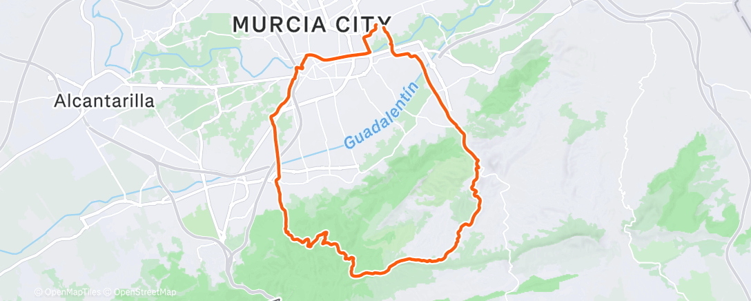 Map of the activity, Bicicleta eléctrica por la tarde