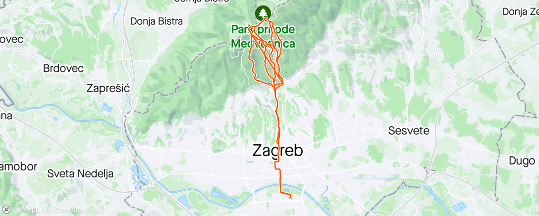 Map of the activity, Sjajni uvjeti na Sljemenskim trailovima