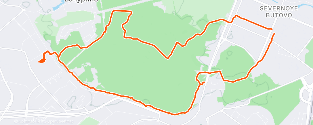 Map of the activity, Evening Run