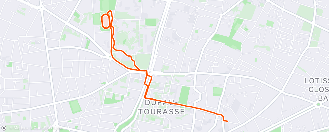 Map of the activity, Course à pied le matin