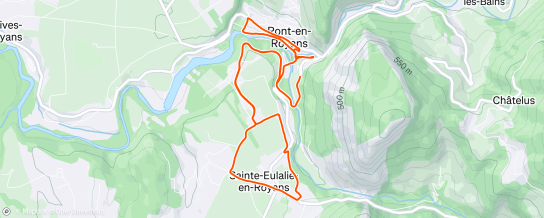 Map of the activity, Course à pied du midi