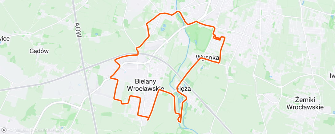 Map of the activity, Evening Ride
