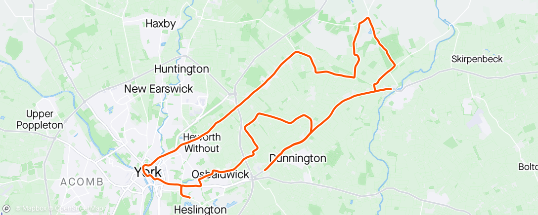 Map of the activity, Yorkshire Marathon