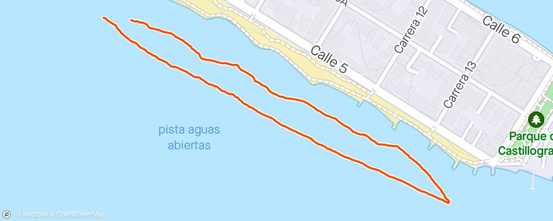 Map of the activity, Nado por la mañana