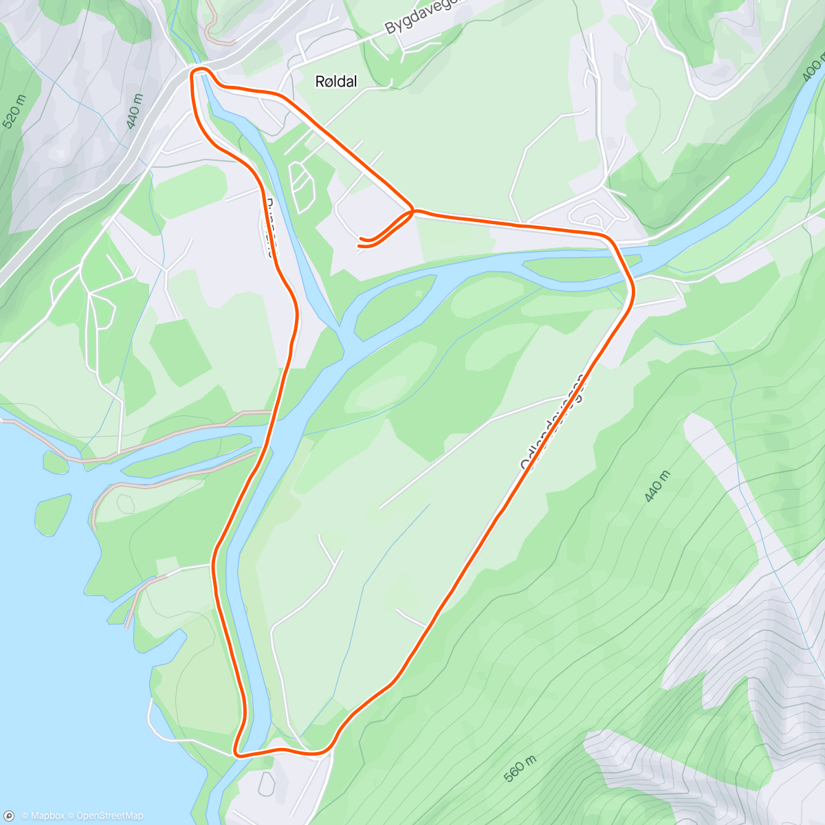 Mappa dell'attività Liten joggetur før middag