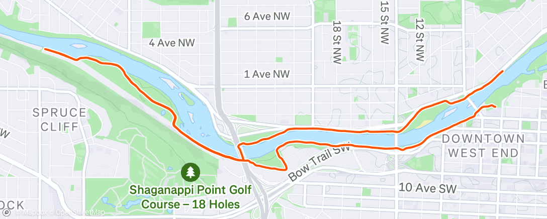 Map of the activity, Afternoon Run