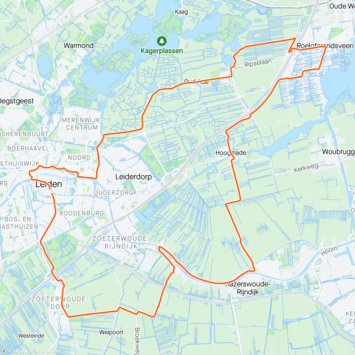 Map of the activity, RACE DAY! - Marathon Leiden