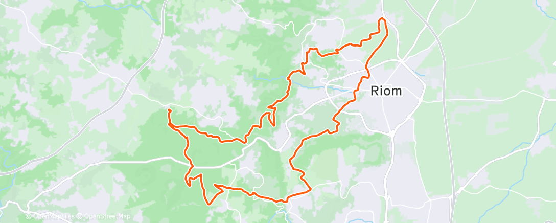 Map of the activity, Afternoon Mountain Bike Ride