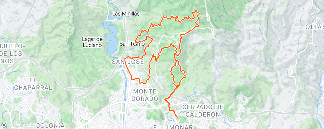 Mapa de la actividad (Bicicleta al anochecer)