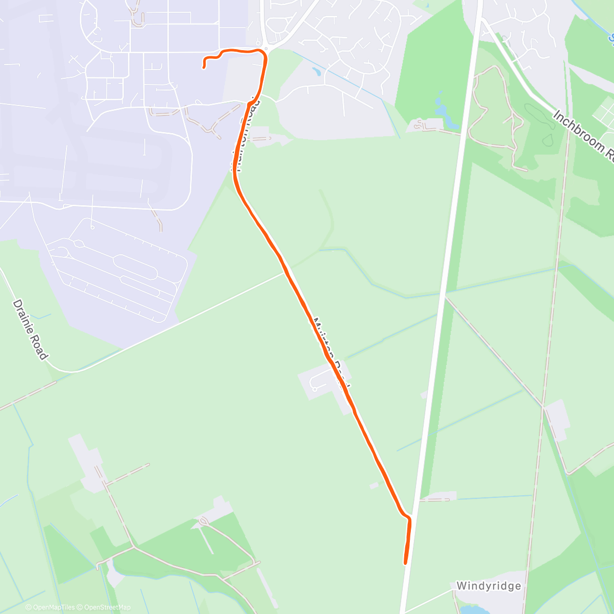 Map of the activity, 3.25mi Easy Run