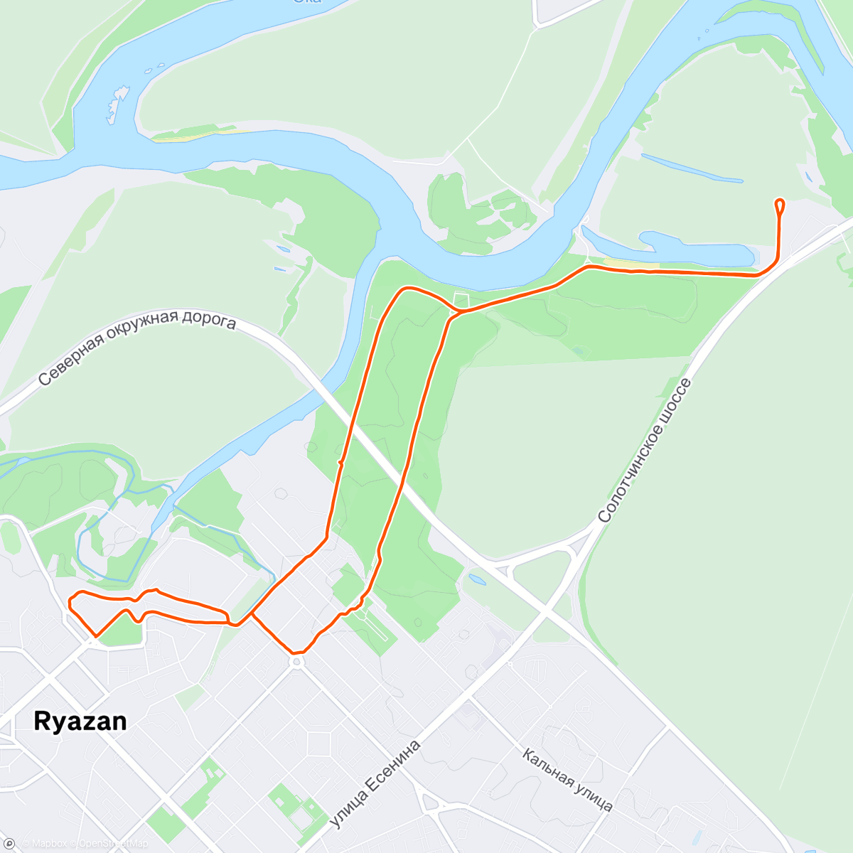 Mapa de la actividad (Традиционная новогодняя пробежка КЛБ Рязань)