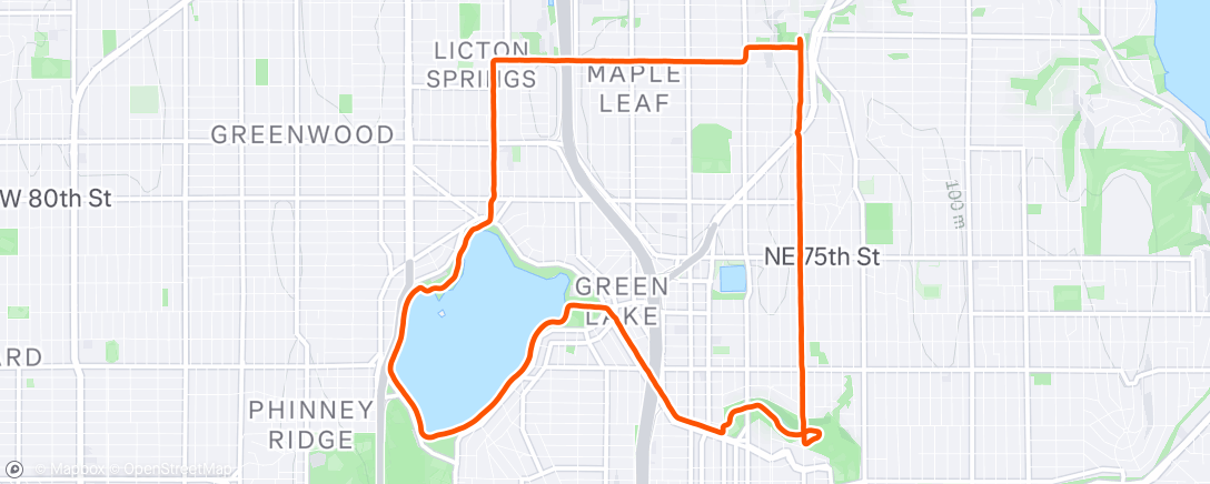 Map of the activity, Evening Run