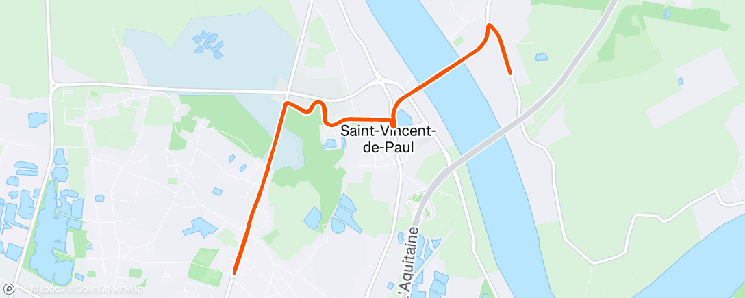 Map of the activity, Course à pied dans l'après-midi