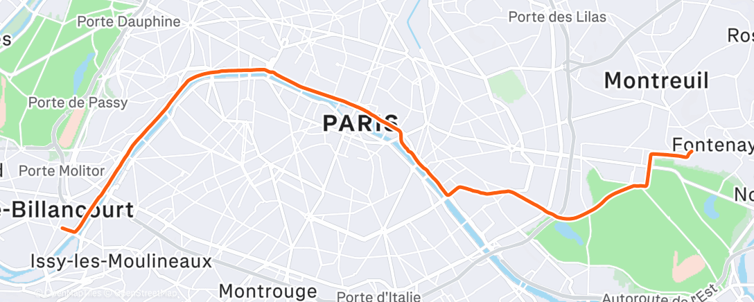 Карта физической активности (Sortie vélo en soirée)