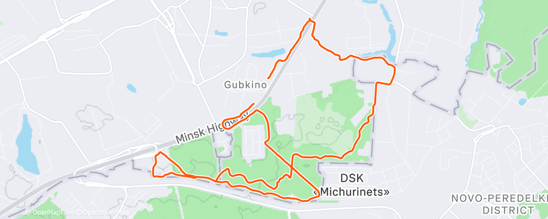 Map of the activity, Полуденный забег