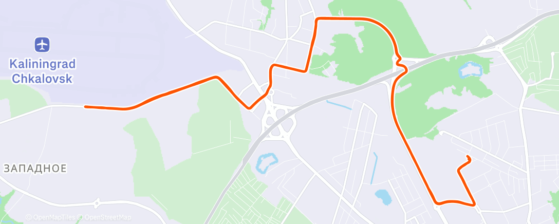 Map of the activity, Вечерний забег