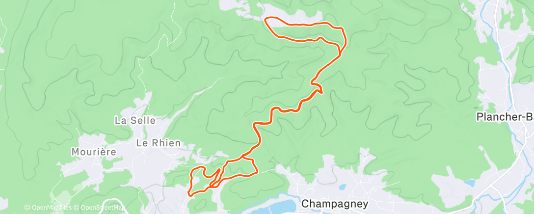 Карта физической активности (Trail dans l'après-midi)