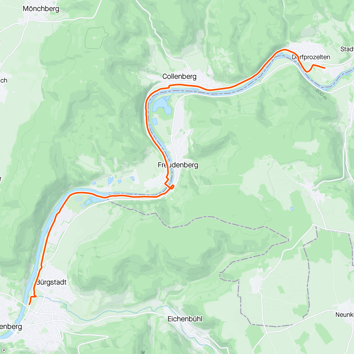 Map of the activity, IC-RR 24/35 Unterfranken: Maintal (Miltenberg - Dorfprozelten)