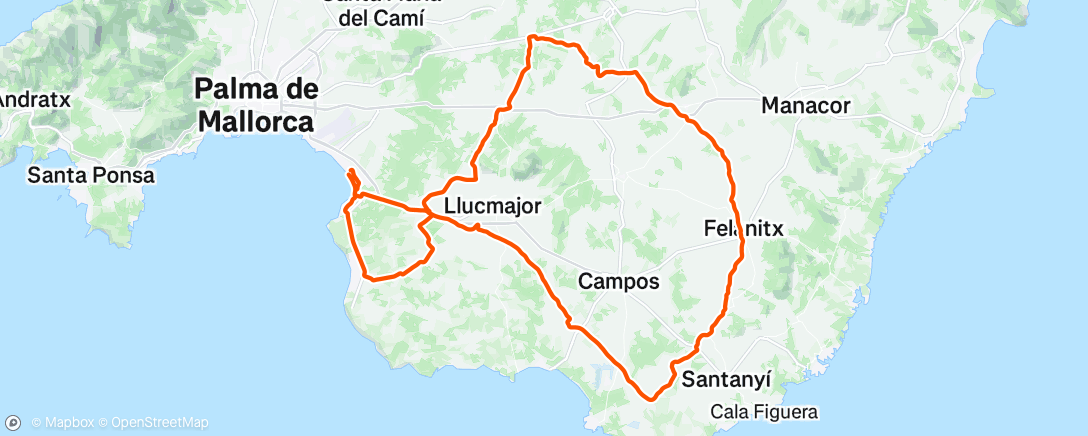 Map of the activity, Lunch Ride