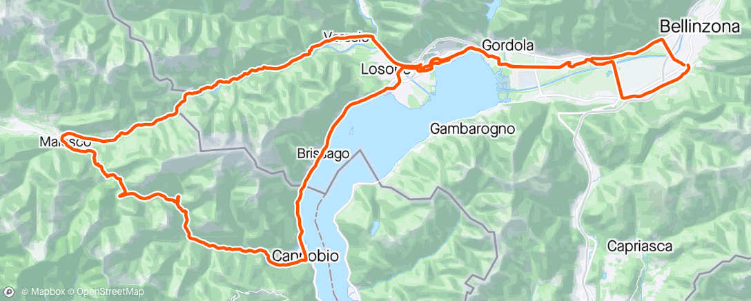 Map of the activity, Passo Pantani