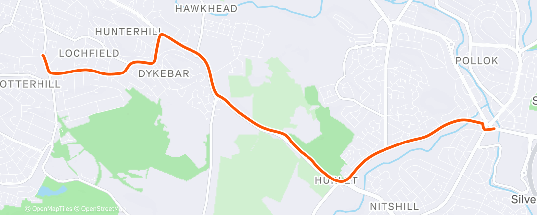 Map of the activity, Night Ride