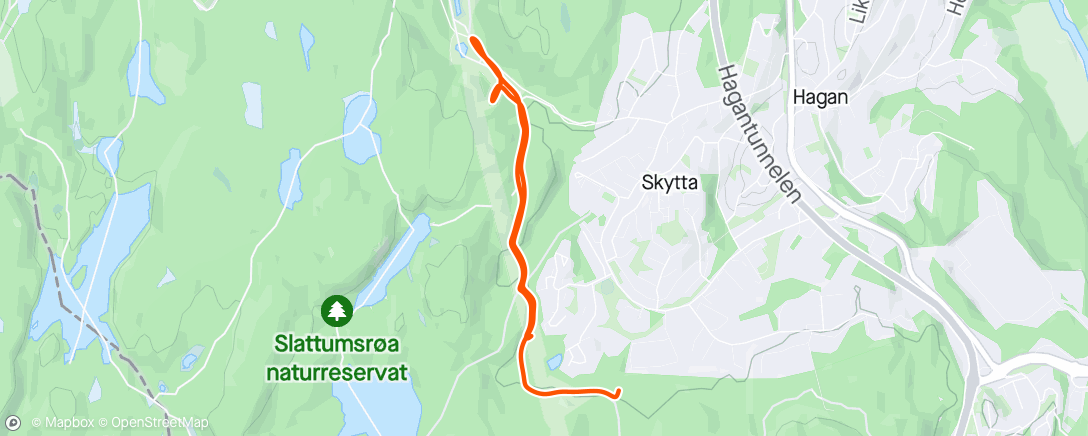 Map of the activity, 17 mai jogg mot Bjønndalen og trappa x10 🇳🇴