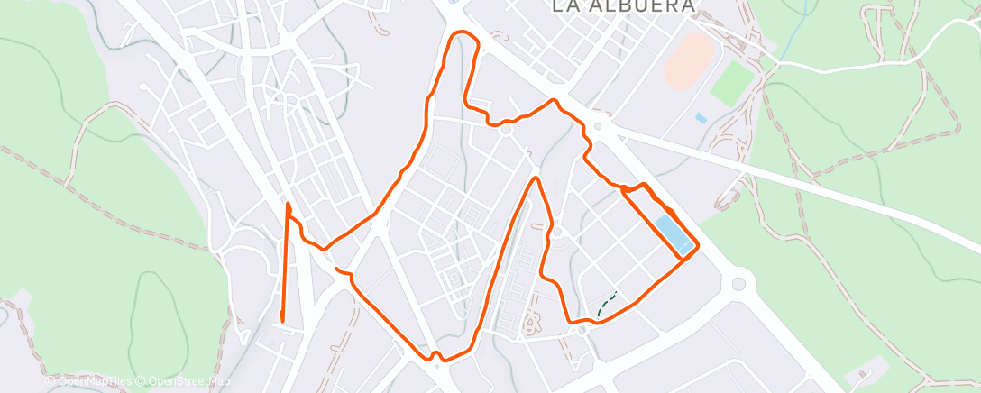 Map of the activity, Evening Run