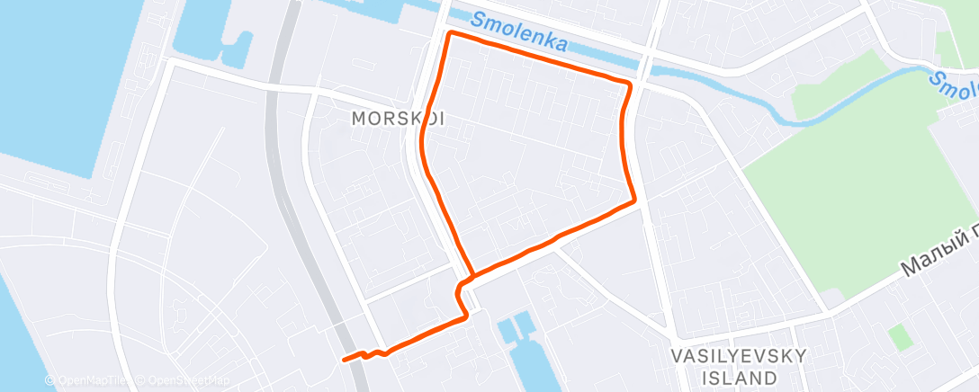 Map of the activity, Утренний забег