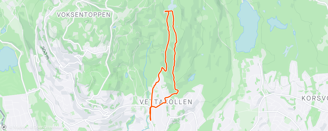 Map of the activity, Vettakollen