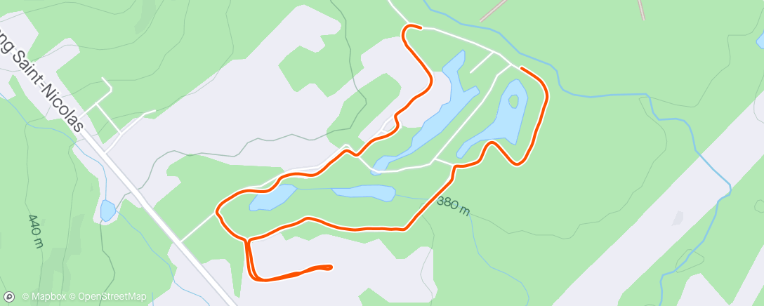 Map of the activity, Race Running