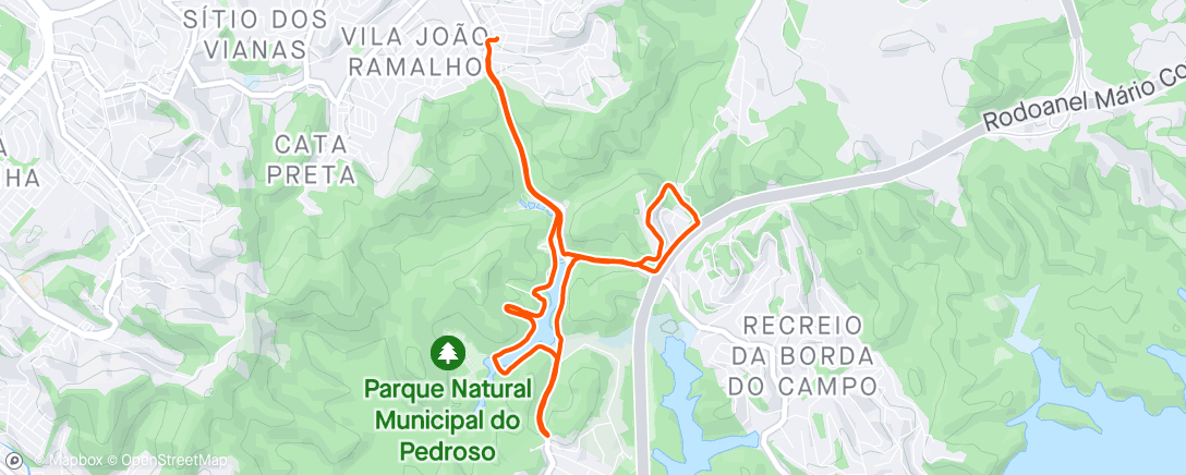 Map of the activity, Caminhada Parque do Pedroso