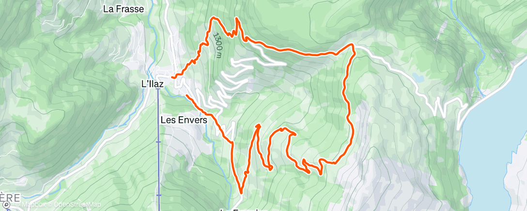 Map of the activity, Trail le midi