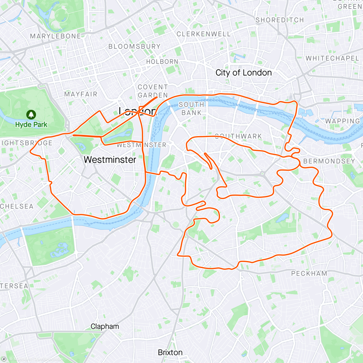 Carte de l'activité Zwift - Triple Loops in London