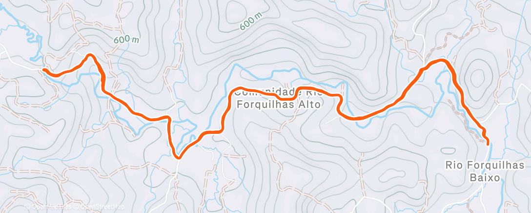 Map of the activity, Corrida em São Pedro de Alcântara