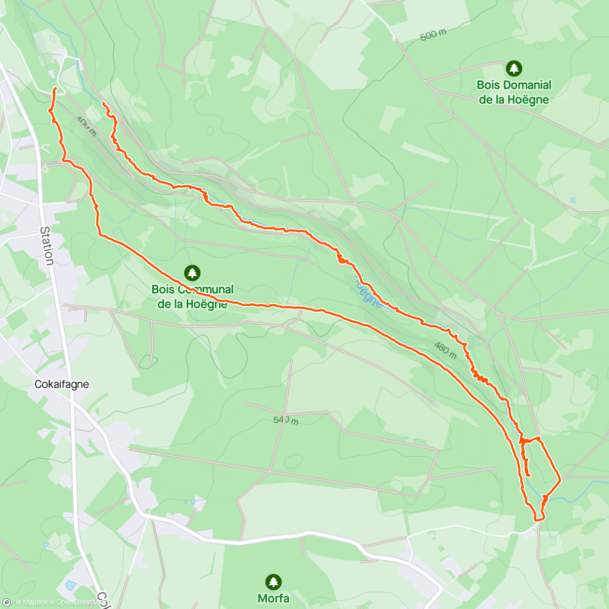 Map of the activity, La Hoëgne