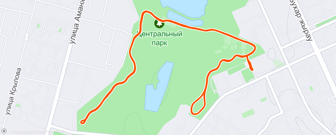 Map of the activity, вечерняя пробежка по парку