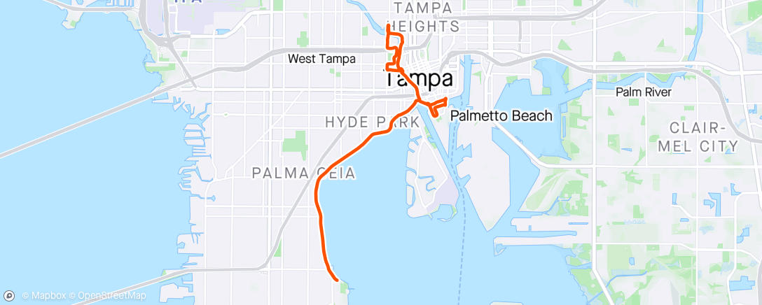 Mappa dell'attività Bayshore bike trail
