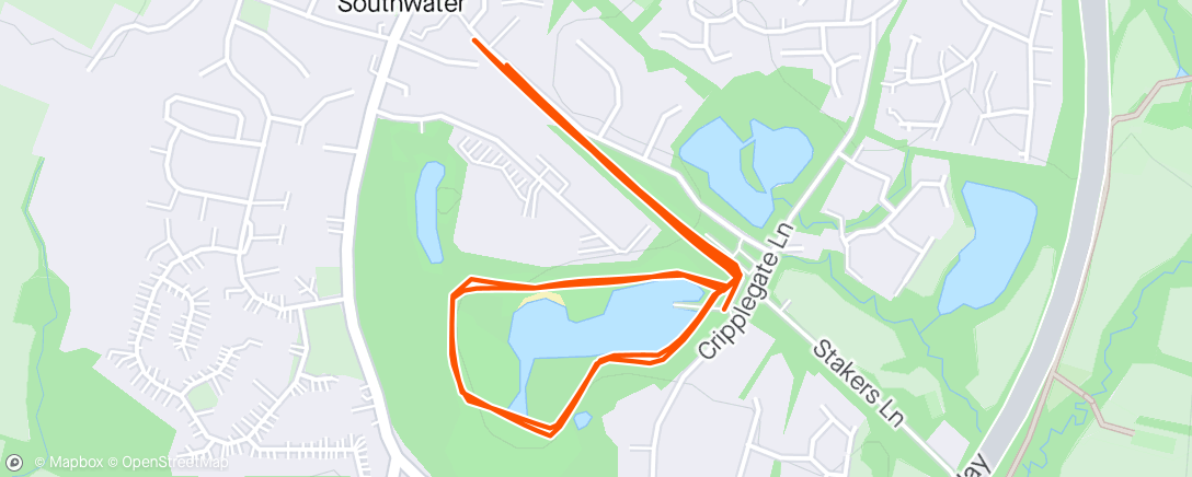 Mapa de la actividad (Horsham parkrun at Southwater)