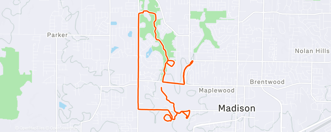 Map of the activity, Morning Run
