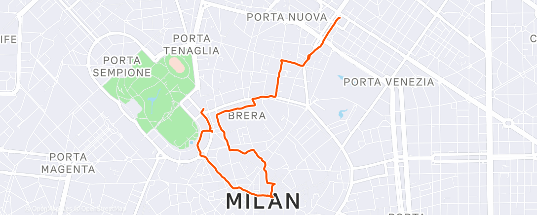 Map of the activity, Milan