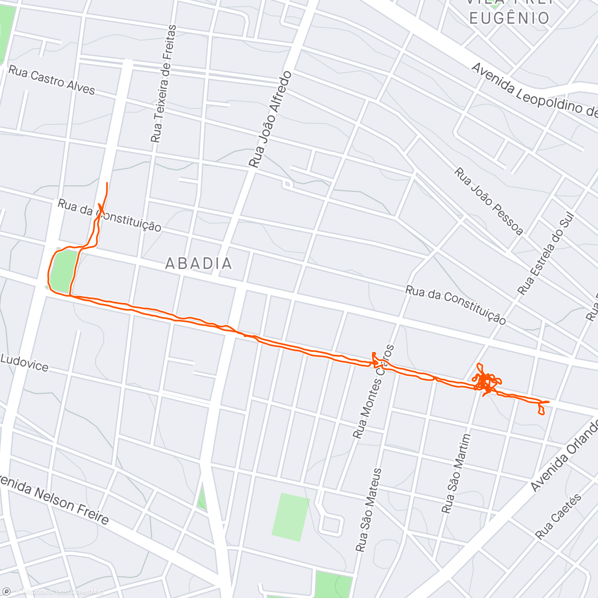 Map of the activity, Caminhada na feira