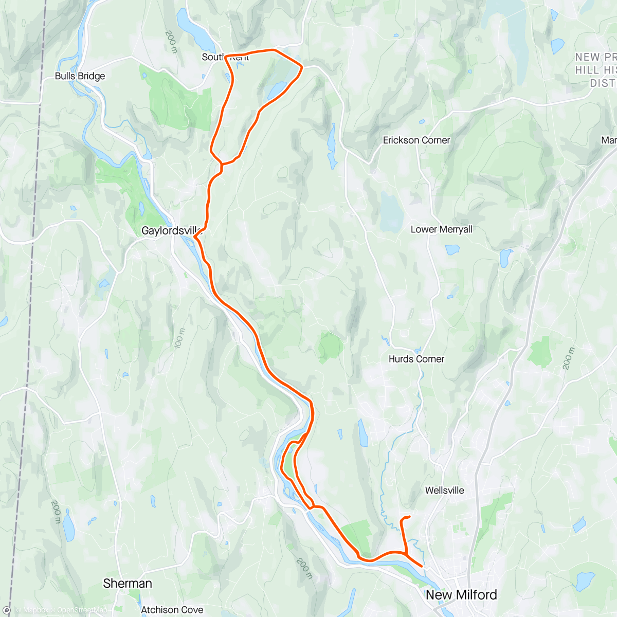 Map of the activity, Gravel loop to south Kent