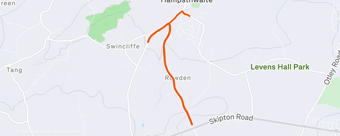 Map of the activity, Afternoon Run