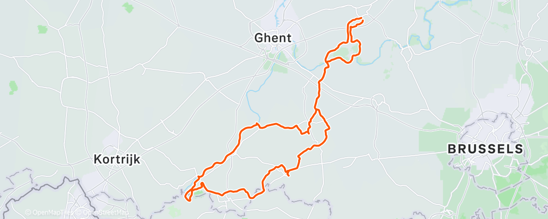 Map of the activity, Cycling