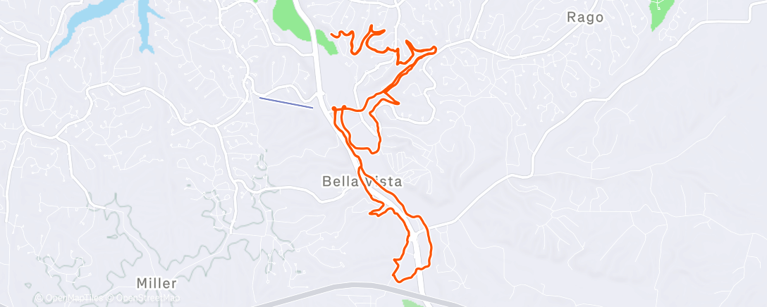 Map of the activity, Last 70° ride for a while.