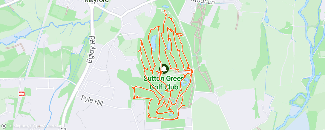 Map of the activity, Sutton Green golf