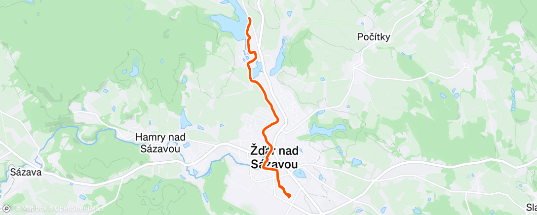 Map of the activity, Afternoon Run